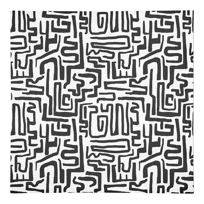 Black Maze Lines 10" x 10" Cotton Twill Napkin