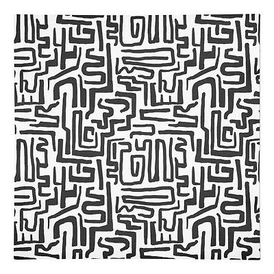 Black Maze Lines 10" x 10" Cotton Twill Napkin