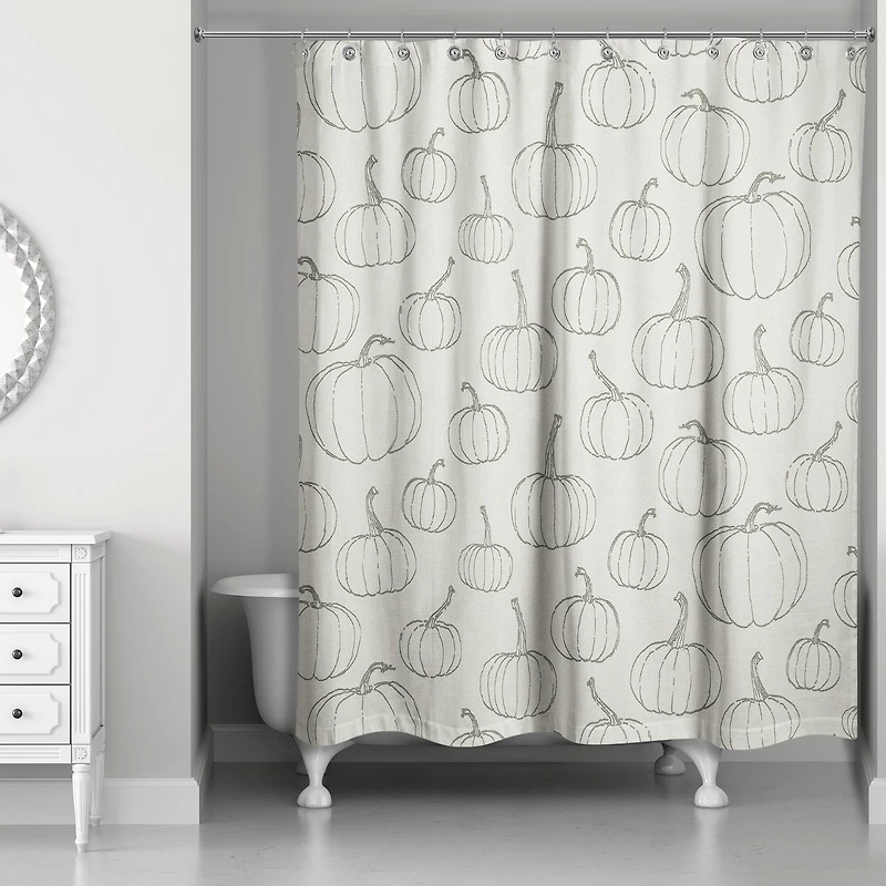 White Pumpkin Shower Curtain