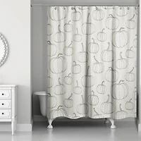 White Pumpkin Shower Curtain