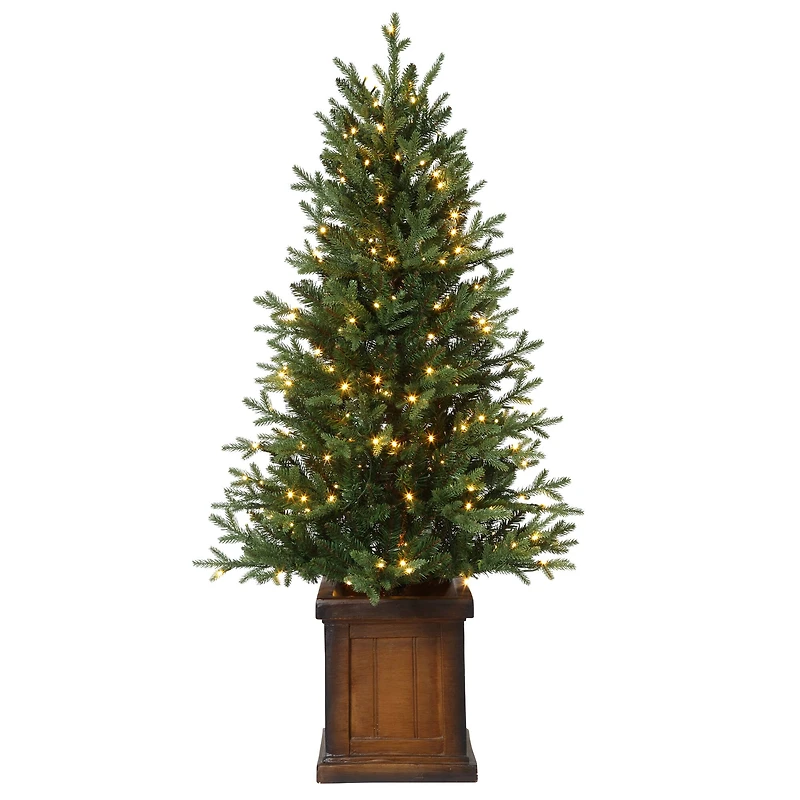 4.5ft. Pre-Lit New Haven Fraser Fir Artificial Christmas Tree in Pot, Warm White LED Lights