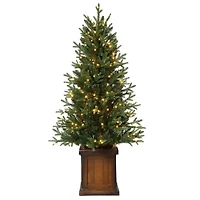 4.5ft. Pre-Lit New Haven Fraser Fir Artificial Christmas Tree in Pot, Warm White LED Lights