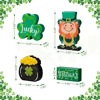Glitzhome® St. Patrick's Shamrock, Pot of Gold & Leprechaun Table Décor Set