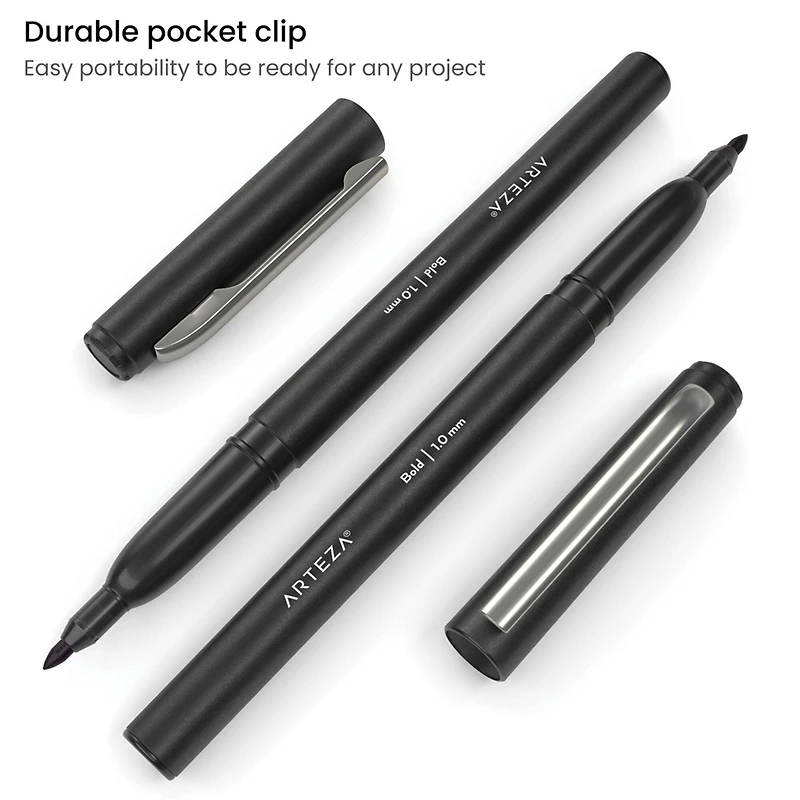 Arteza® Black Bold Tip Classic Felt Pens, 12ct.