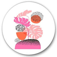 Designart - Geometric Moon & Sun Shapes With Tropical Leaves