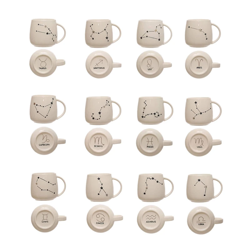 Hello Honey® 5" Western Zodiac Stoneware Mug Set