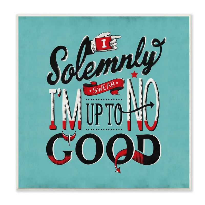 Stupell Industries Up To No Good Comic Wall Plaque