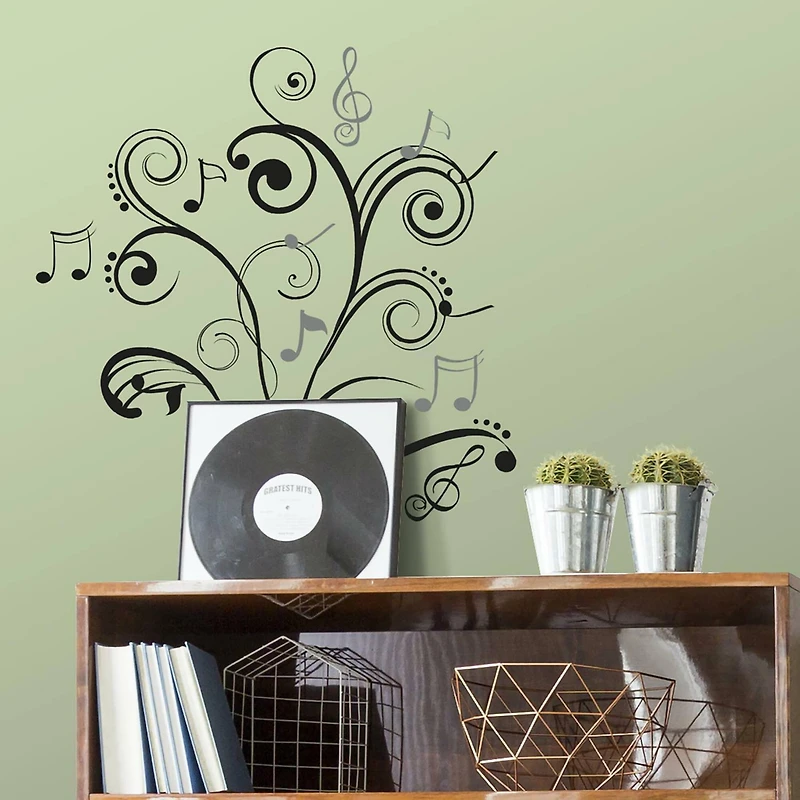 RoomMates Music Note Scroll Peel & Stick Wall Decals