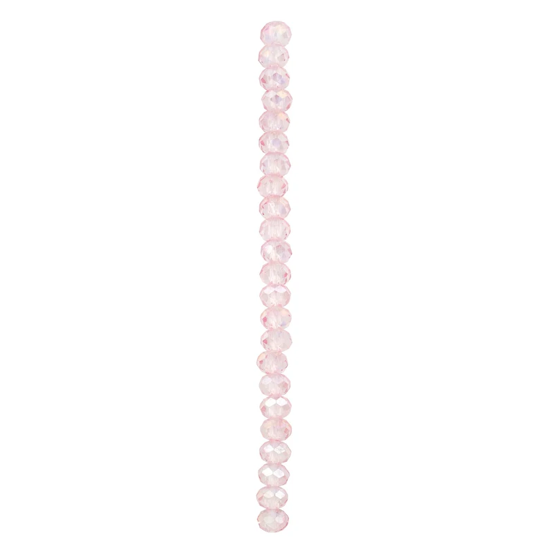 Pink Faceted Large Hole Glass Rondelle Beads by Bead Landing
