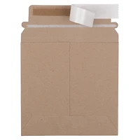 JAM Paper 6" x 6" Brown Kraft Flat Photo Mailer Peel & Seal Closure Envelopes, 6ct.