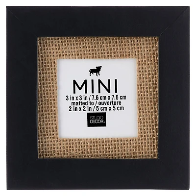Black Mini Frame With Burlap Mat by Studio Décor®