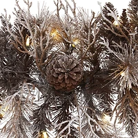 6ft. LED Flocked Pine & Pinecone Christmas Garland