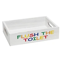 Elegant Designs Small White Wash Kids Towel Holder, Frame & Toilet Paper Holder Set