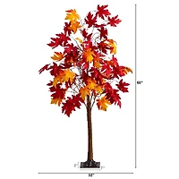 5ft. Pre-Lit Autumn Weeping Maple Artificial Fall Tree with 240 Warm White LED Lights