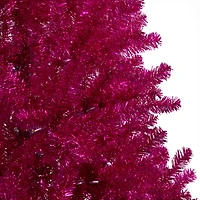 9ft. Unlit Metallic Pink Tinsel Artificial Christmas Tree