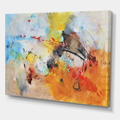 Designart - Blue And Yellow Color Spatters II