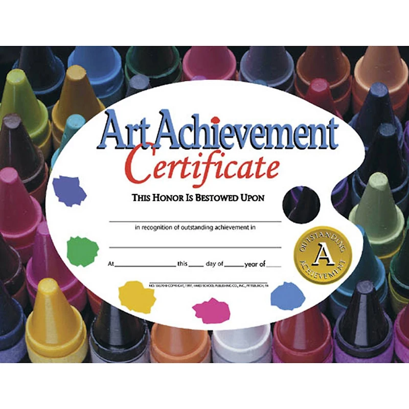 Hayes® Art Achievement Certificate, 3 Packs of 30