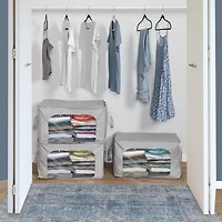 Honey Can Do Gray Clothes Storage Bags with Handles and Clear-View Windows, 3ct.