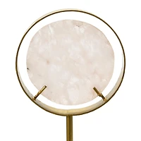 Hello Honey® 18" White Decorative Agate Accent on Metal & Marble Stand