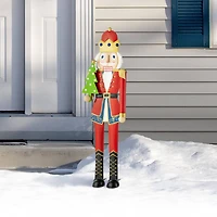 Glitzhome® 43.25" Metal Christmas Nutcracker Yard Stake/Décor Accent