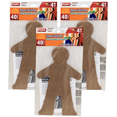Roylco® 8" x 10" Multicultural Paper Doll Pad, 3 Pack Bundle
