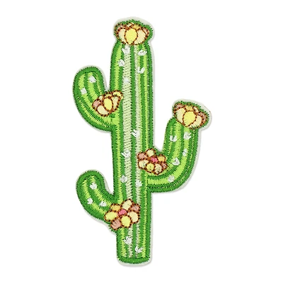 Green Embroidered Cactus Iron On & Adhesive Patch by Make Market®