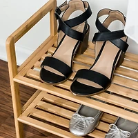 Honey Can Do 2-Tier Bamboo Shoe Rack