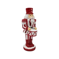 9.5" Red & White Peppermint & Drum Glass Nutcracker by Ashland®