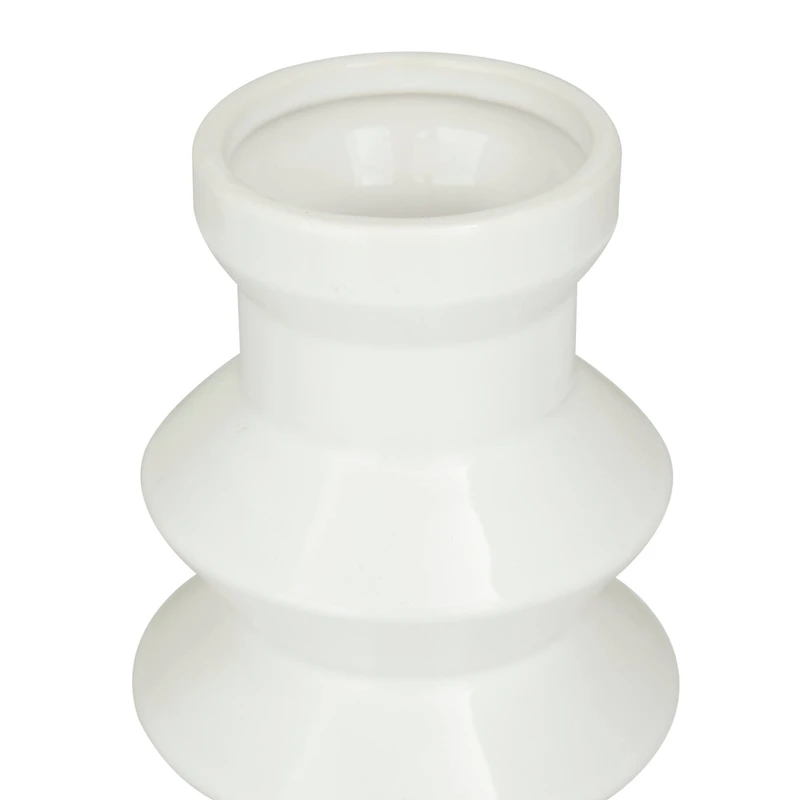 White Stoneware Contemporary Vase, Set of 3" 16",17"