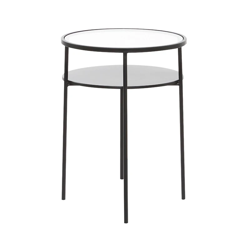 23" Black Modern Metal Accent Table