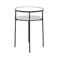 23" Black Modern Metal Accent Table