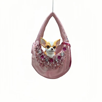 4" Chihuahua in Bag Glass Ornament by Ashland®