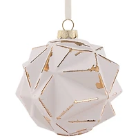 4" Pink & Gold Geometric Glass Ball Ornament