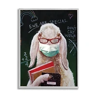 Stupell Industries Sheep School Portrait Gray Framed Wall Art