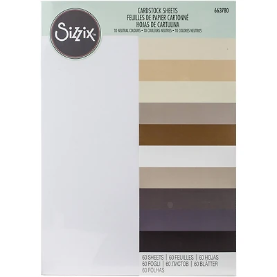 Sizzix® Textured Neutral 8.25" x 11.75" Cardstock, 60 Sheets