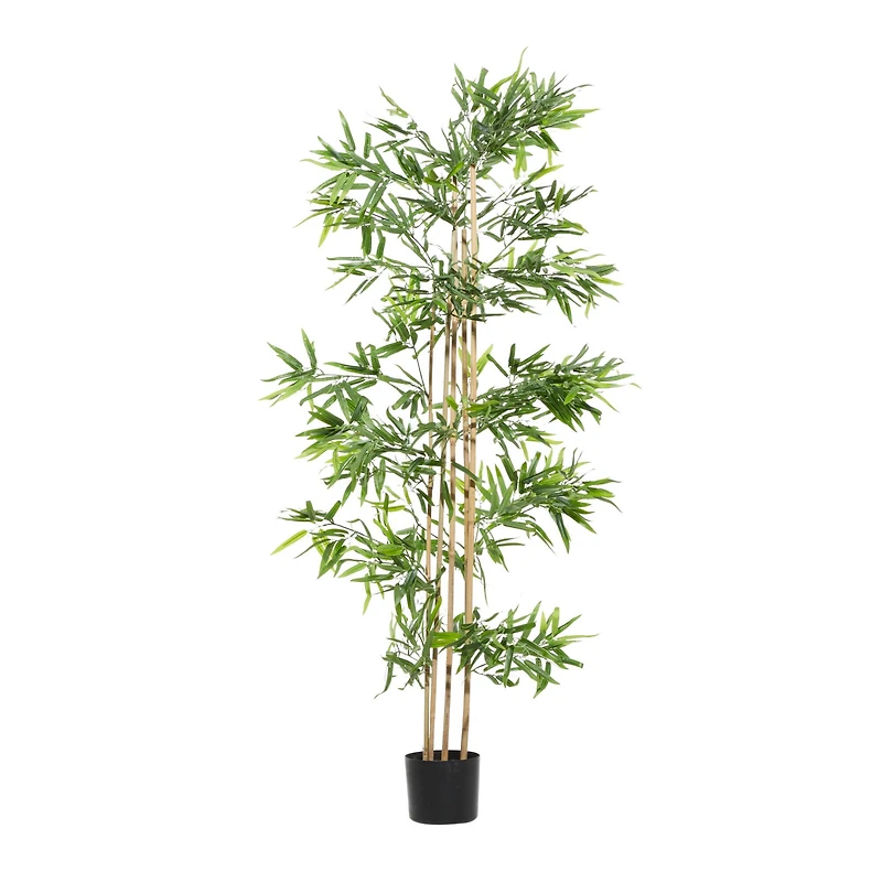 Artificial Bamboo Plants Indoor, 77", Green