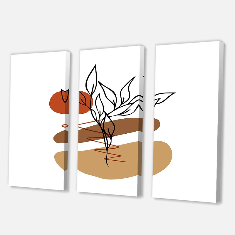 Designart - Elementary Shapes With Abstract Flowers Plants II