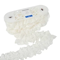 3" White Pleated Lace Trim by Celebrate It®