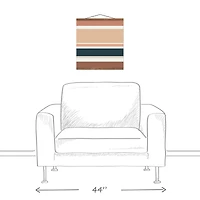 Multiple Stripes 16" x 16" Teak Hanging Canvas