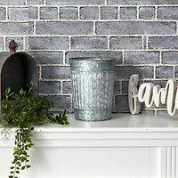 10i" Gray Farmhouse Country Pail Planter