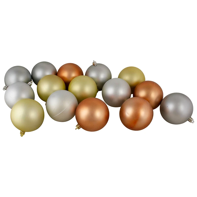32ct. 3.5" Silver & Gold Shatterproof 2-Finish Christmas Ball Ornaments