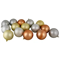 32ct. 3.5" Silver & Gold Shatterproof 2-Finish Christmas Ball Ornaments