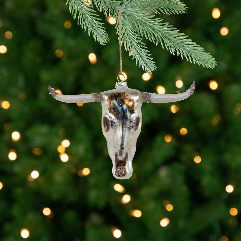 Longhorn Glass Christmas Ornament