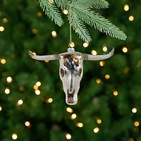 Longhorn Glass Christmas Ornament