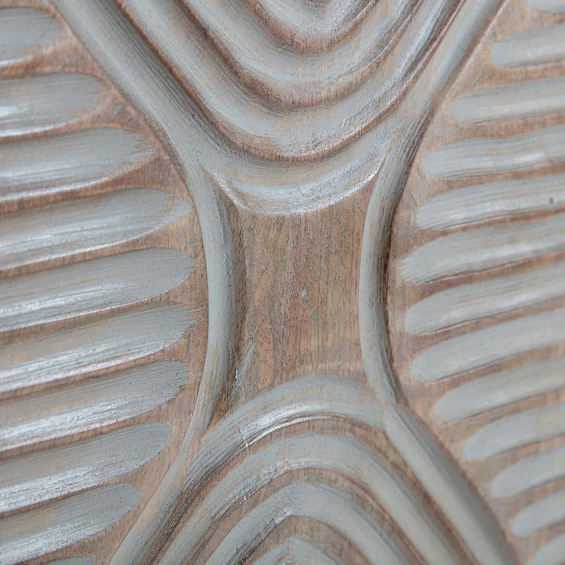 Habitat Robia 20" Distressed Gray Carved Wood Wall Art