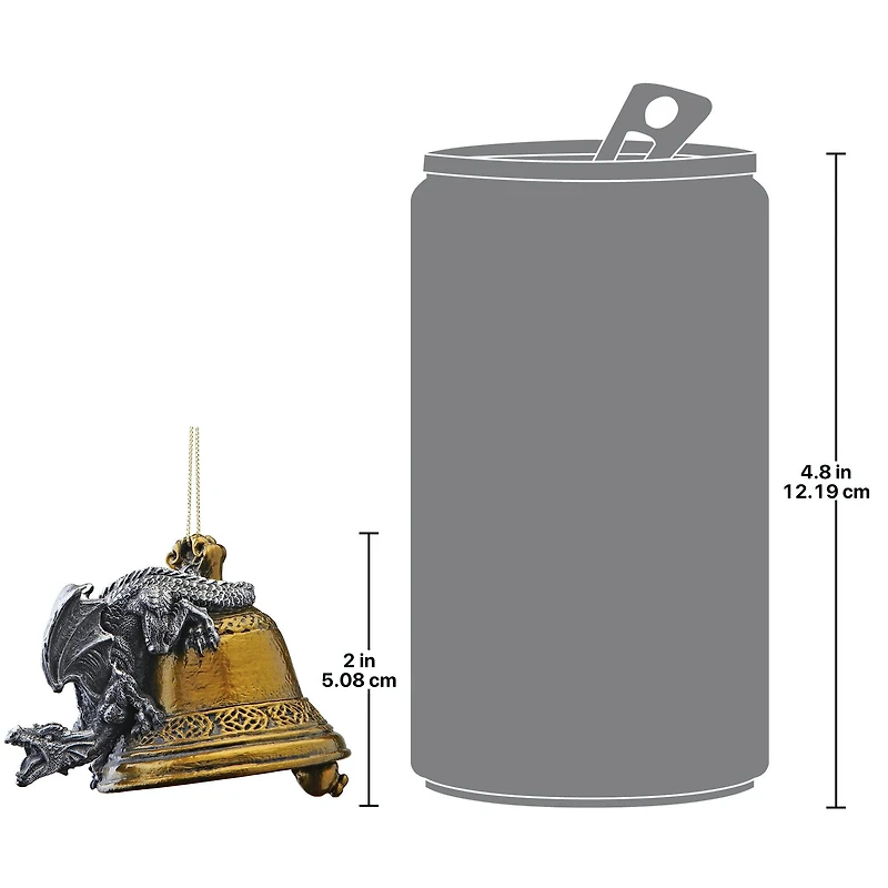 Designer Toscano 3ct. Humdinger the Bell Ringer Gothic Dragon Ornaments