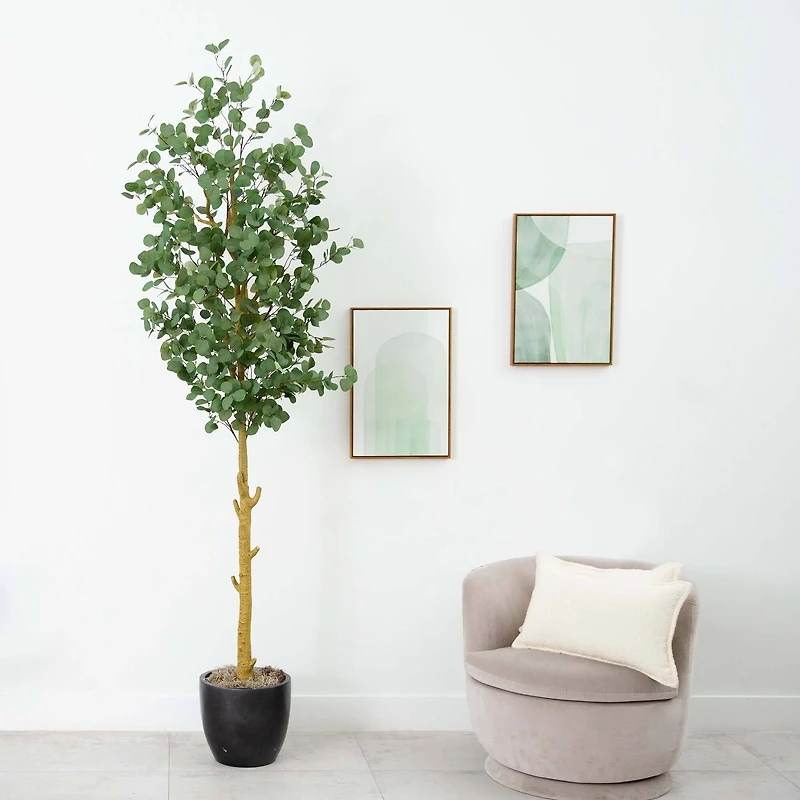 9ft. Potted Green Artificial Eucalyptus Tree