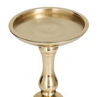 Gold Aluminum Traditional Candle Holder Set