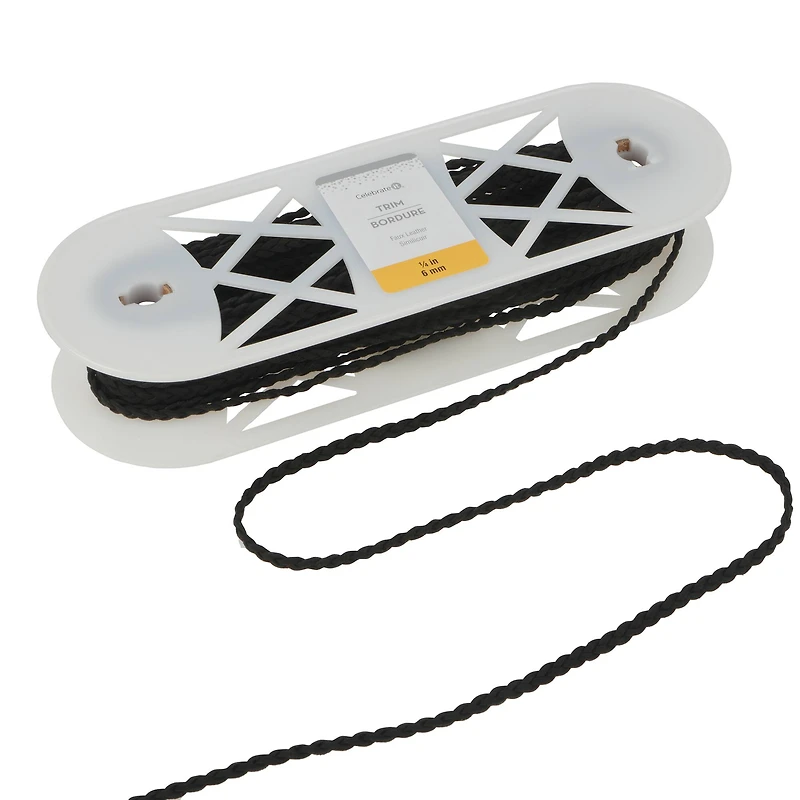 1/4" Black Faux Suede Leather Trim by Celebrate It®