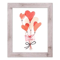 Valentine's Balloon Note Western White Framed Print